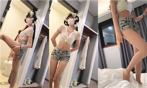 66337-00后清纯反差少女『LT软软兔』汉服头饰配透视衫短牛仔 肉丝足交超嫩一线天美鲍被哥哥大肉棒强硬输出